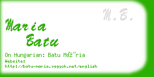 maria batu business card